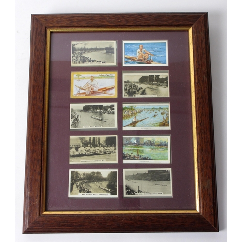 304 - Three framed collections of rowing cigarette cards