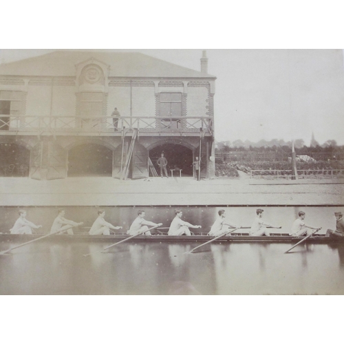 313 - A framed print of Eton Monarch twelve seater rowing boat