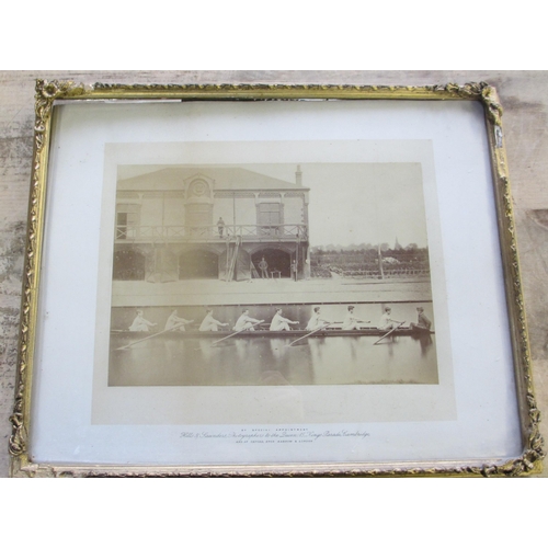 313 - A framed print of Eton Monarch twelve seater rowing boat