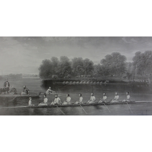 313 - A framed print of Eton Monarch twelve seater rowing boat