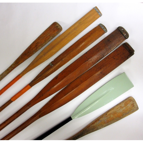 322 - A selection of seven oars