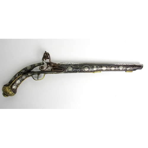 346 - A late 18th / early 19th century Continental flintlock holster pistol