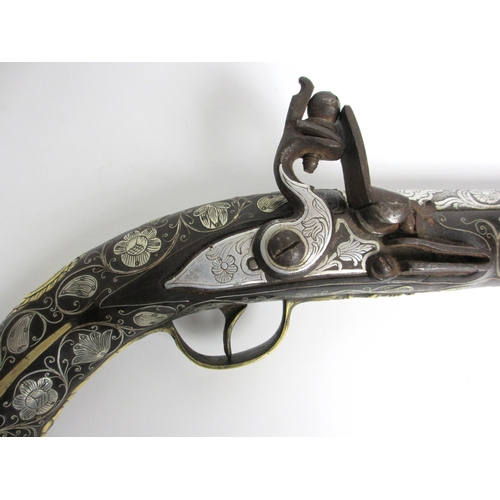 346 - A late 18th / early 19th century Continental flintlock holster pistol