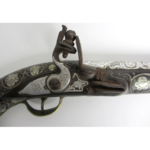 346 - A late 18th / early 19th century Continental flintlock holster pistol