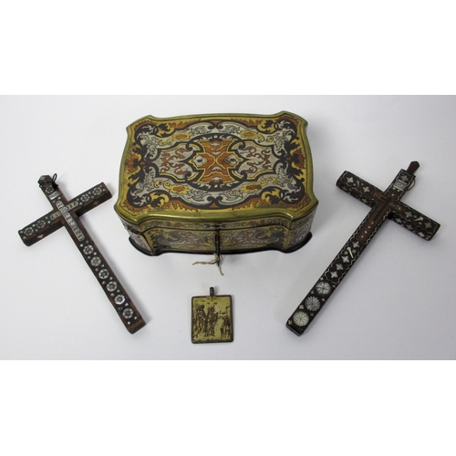 678 - A boulle style jewellery box