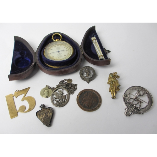 692 - A Short & Mason London compensated barometer and thermometer