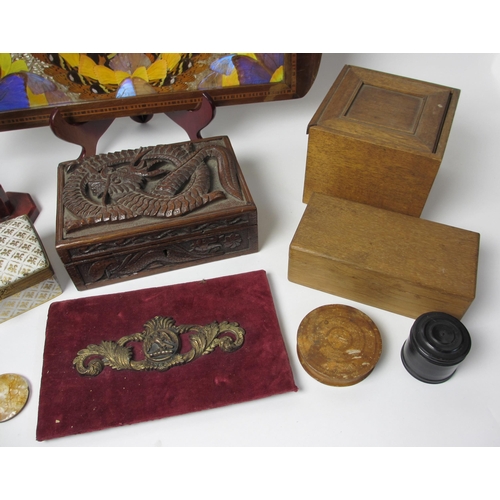 715 - A mahogany crossbanded butterfly tea tray