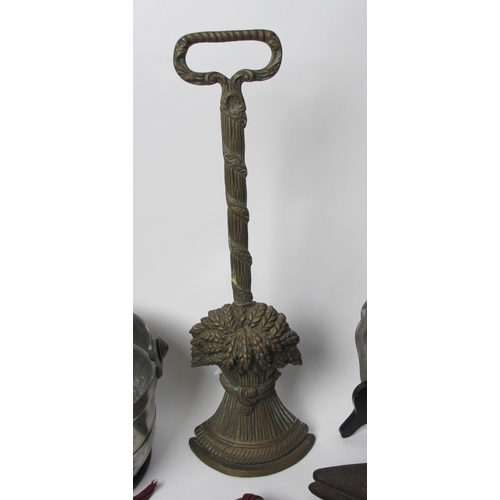 717 - A pewter pail with swing handle