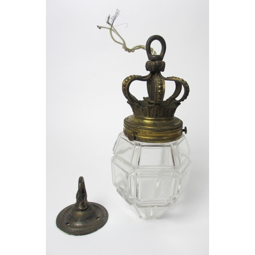 720 - A moulded glass hall lantern