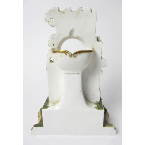 722 - An English porcelain pocket watchstand