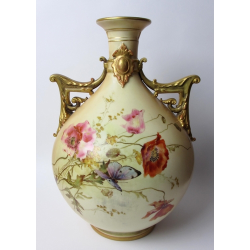 733 - A Royal Worcester two handled vase