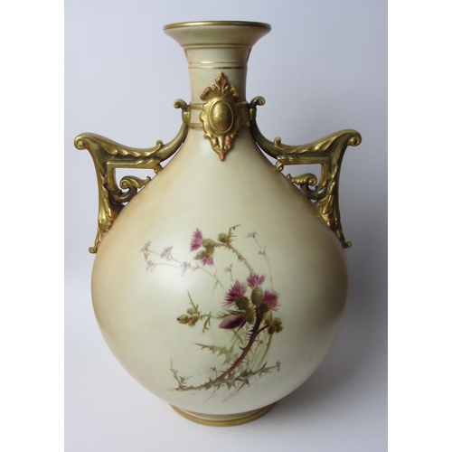 733 - A Royal Worcester two handled vase