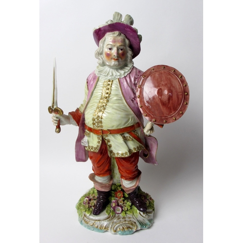 750 - A Chelsea / Derby figure of Falstaff