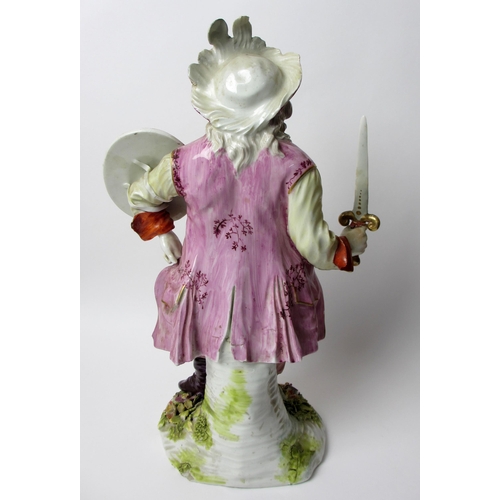 750 - A Chelsea / Derby figure of Falstaff