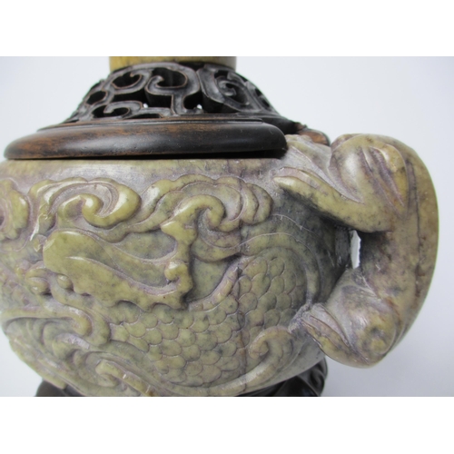 792 - A Chinese hardstone censer