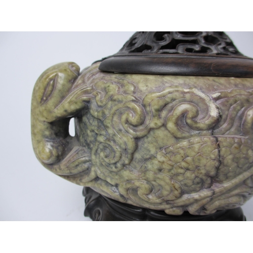 792 - A Chinese hardstone censer