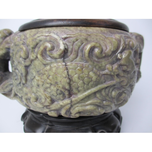 792 - A Chinese hardstone censer