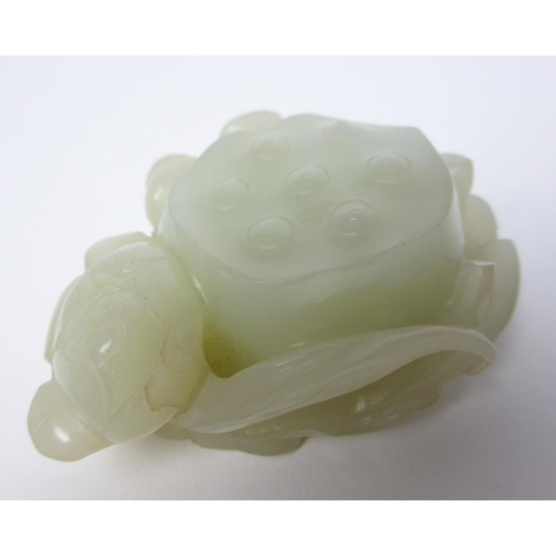 795 - A Chinese jade carving of a lotus