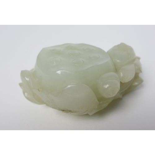 795 - A Chinese jade carving of a lotus