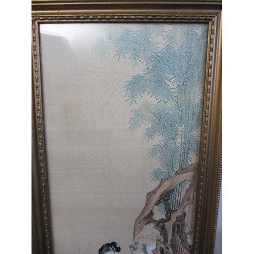 801 - A Chinese silk painted panel