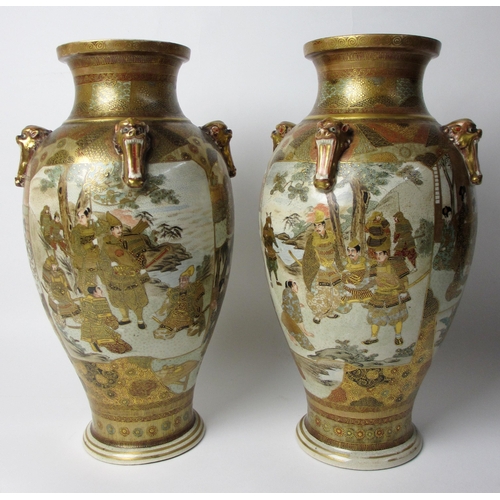 811 - A pair of Satsuma oviform vases