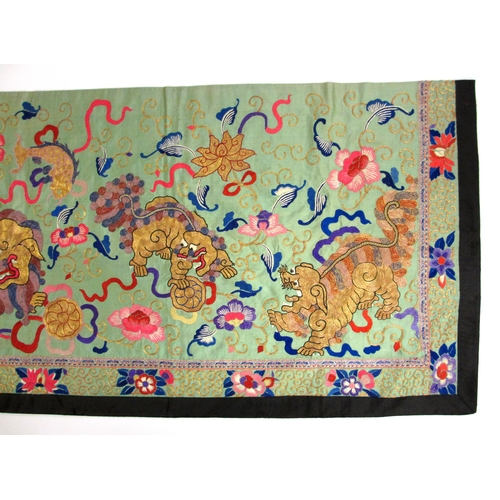 812 - A Chinese silk embroidered panel