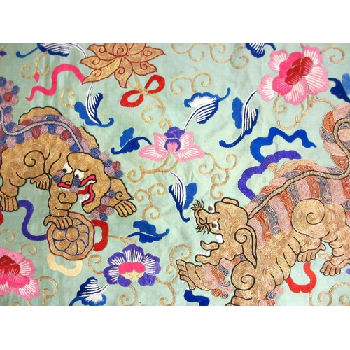 812 - A Chinese silk embroidered panel