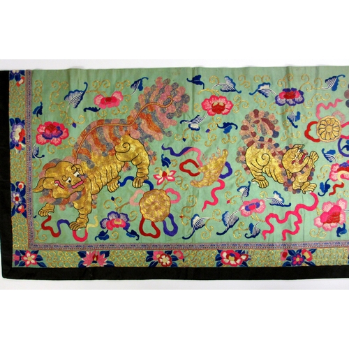 812 - A Chinese silk embroidered panel