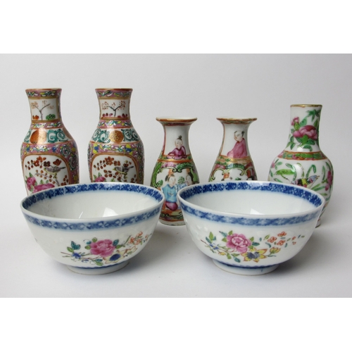 817 - Five Cantonese miniature vases