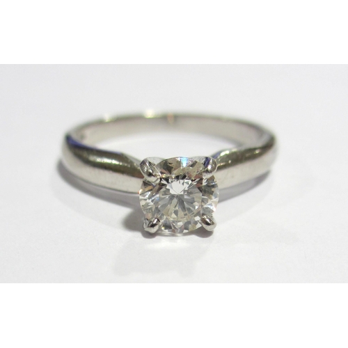 82 - A platinum diamond solitaire ring