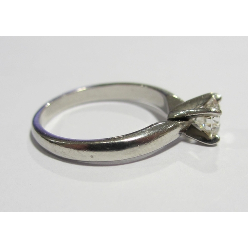 82 - A platinum diamond solitaire ring