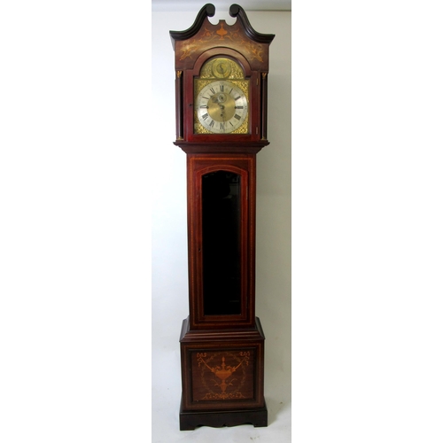 833 - A Victorian mahogany inlaid longcase clock