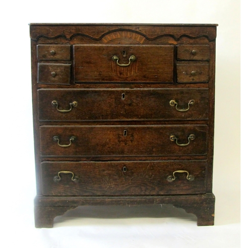 834 - A late 17th / early 18th Century oak chest of drawers