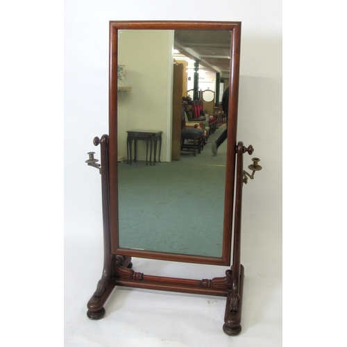 846 - A William IV mahogany cheval mirror  circa 1835