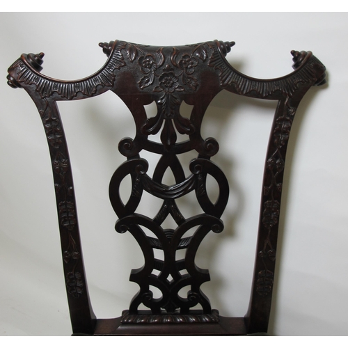 847 - An Edwardian mahogany chair in the Chinese Chippendale style