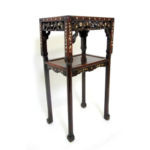 853 - A late 19th Century Chinese rosewood two tier table