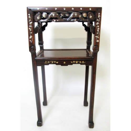 853 - A late 19th Century Chinese rosewood two tier table