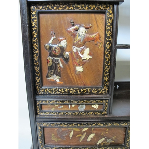 856 - A Chinese hardwood stage cabinet