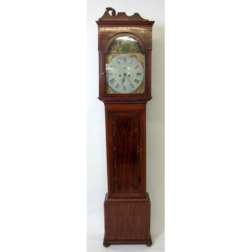 890 - A 19th Century mahogany inlaid longcase clock