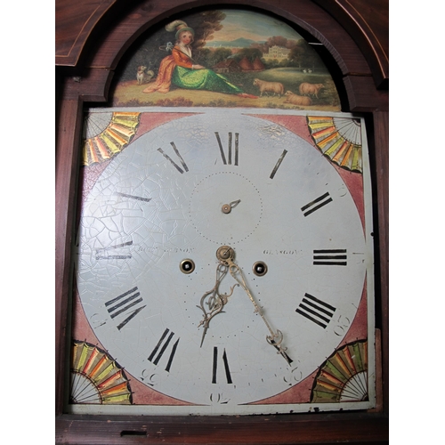 890 - A 19th Century mahogany inlaid longcase clock