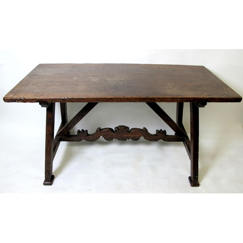 898 - A Spanish 17th Century style walnut refectory table