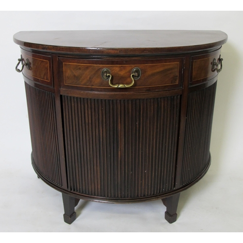 905 - A Regency style mahogany demi-lune commode cabinet