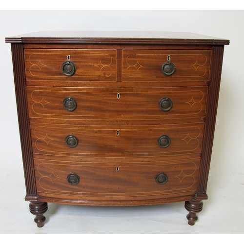 906 - An Edwardian mahogany inlaid chest of drawers