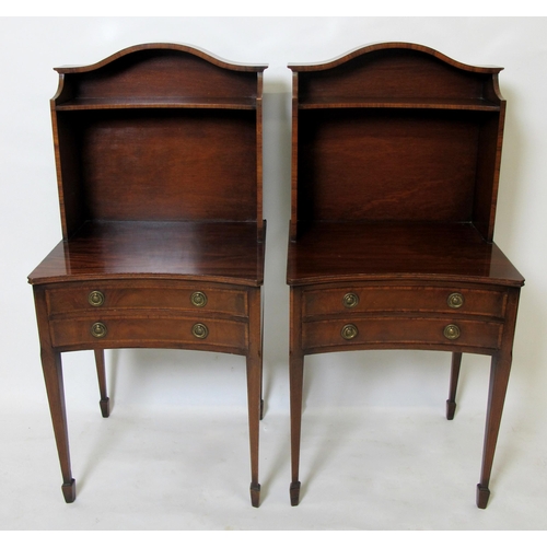 907 - A pair of Edwardian mahogany bedside tables