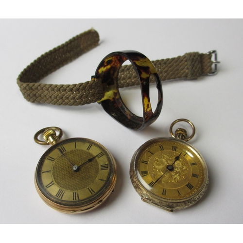 102 - Two Victorian gold fob watches