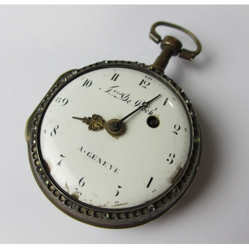 104 - A French enamelled pocket watch by Fres De Roches