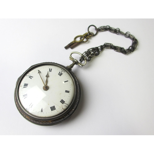 106 - A Georgian pair cased pocket watch