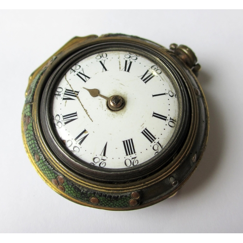 121 - A Georgian pocket watch with white enamel dial