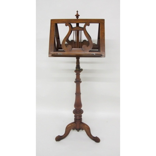 817 - A Victorian mahogany duet music stand