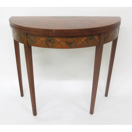 828 - An Edwardian George III style turnover card table